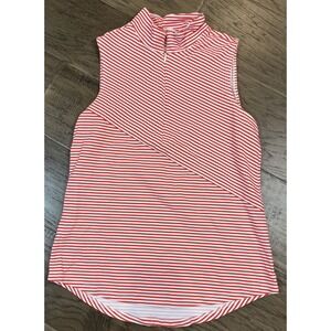Tommy Bahama Golf Tennis Active Sleeveless Collared 1/4 Zip‎ Tank Top XS Stripes